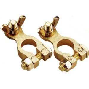 Brass Battery Wing Nut Terminals Set